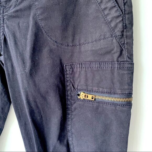 TORY BURCH SLIM CARGO COTTON NAVY STRETCH PANTS - Picture 5 of 8